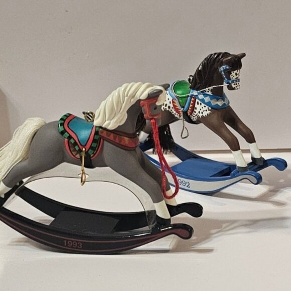 Hallmark Keepsake Rocking Horse Collectors Series Ornaments 1992-1994 Set Of 4 V - Picture 2 of 9